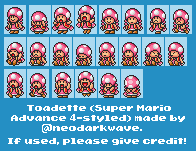 Toadette (Super Mario Bros. 3 GBA-Styled)