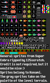 Super Cobra - General Sprites