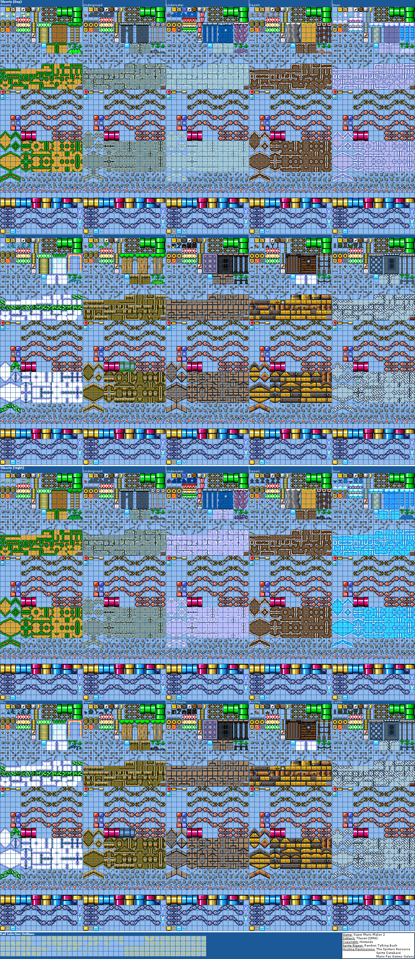 The Spriters Resource - Full Sheet View - Super Mario Maker 2 - Tileset ...