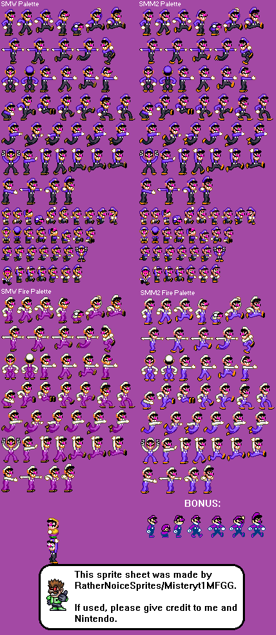 Waluigi Sprites