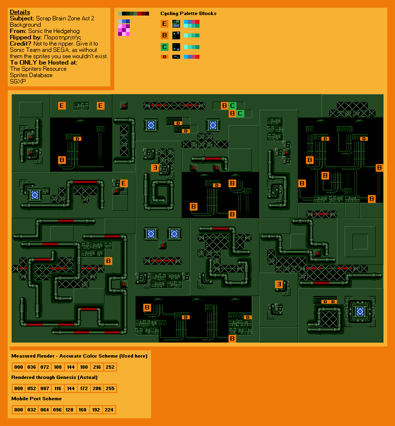 Genesis / 32X / SCD - Sonic the Hedgehog - Scrap Brain Zone Act 2 ...