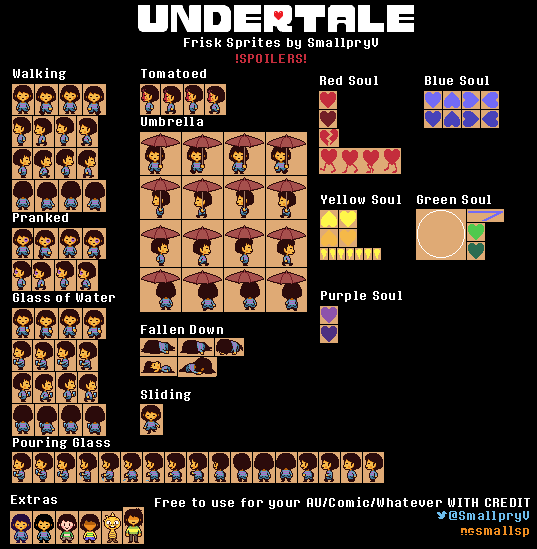 Custom / Edited - Undertale Customs - Frisk - The Spriters Resource