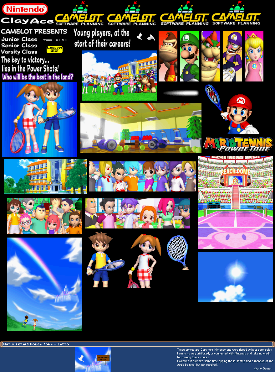 The Spriters Resource Full Sheet View Mario Tennis Power Tour