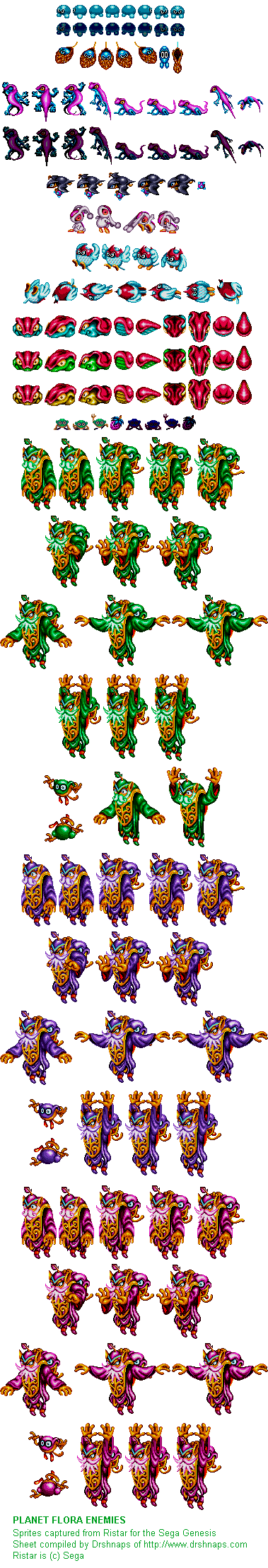 Genesis / 32X / SCD - Ristar - Flora Enemies - The Spriters Resource