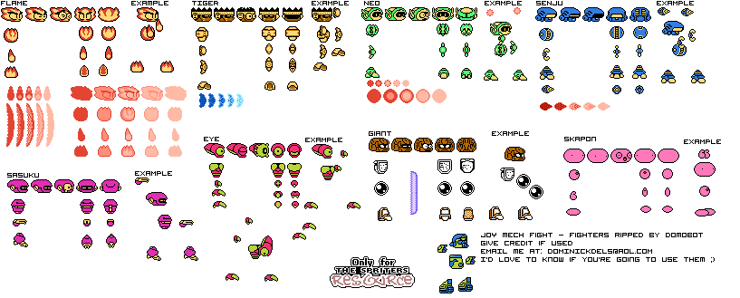 The Spriters Resource - Full Sheet View - Joy Mech Fight (JPN) - Fighters