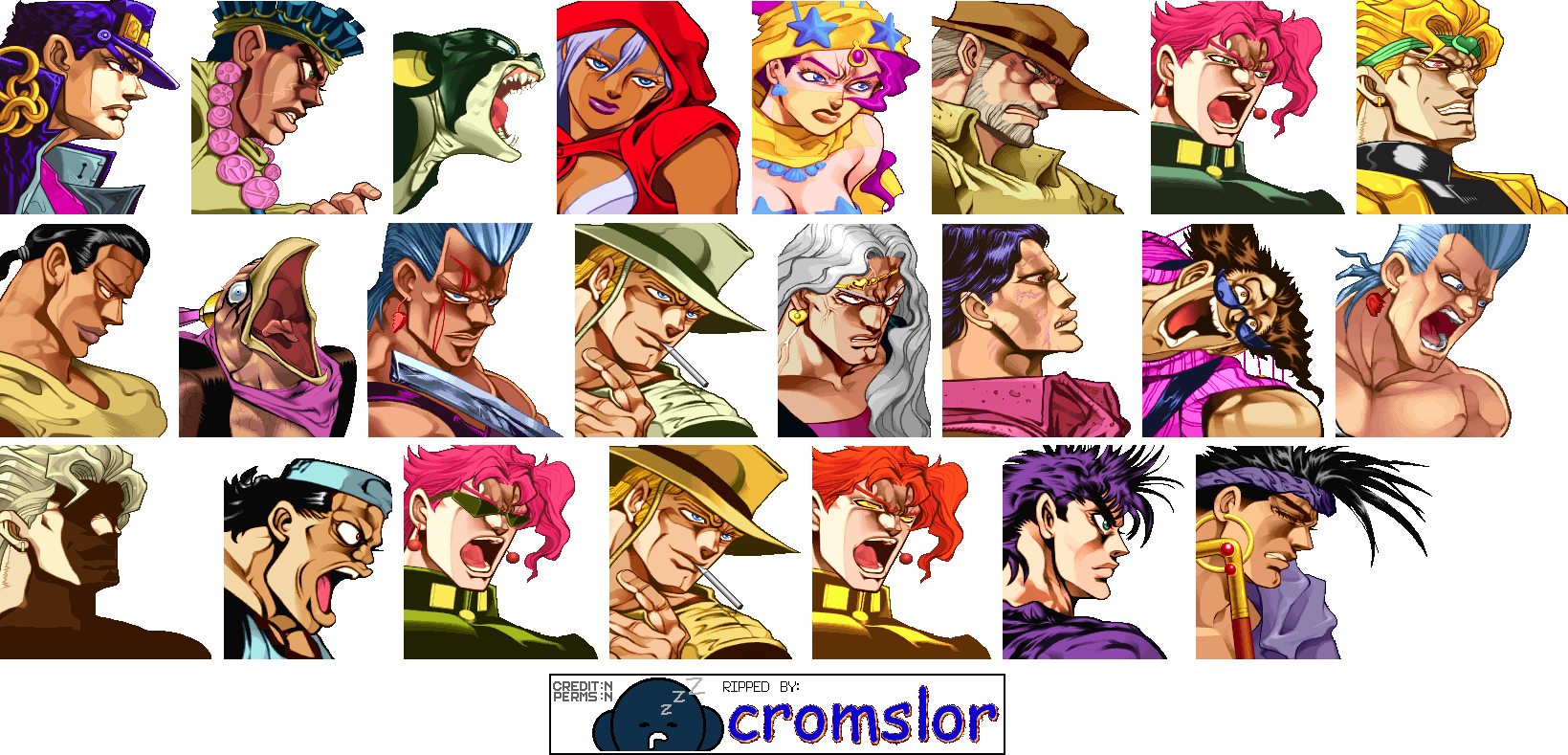 Arcade - JoJo's Bizarre Adventure - VS Character Portraits - The ...