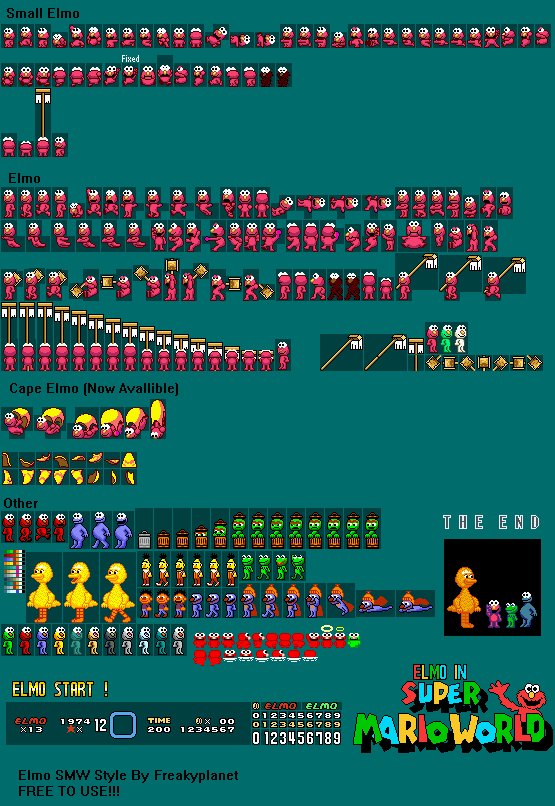 The Spriters Resource - Full Sheet View - Sesame Street Customs - Elmo ...