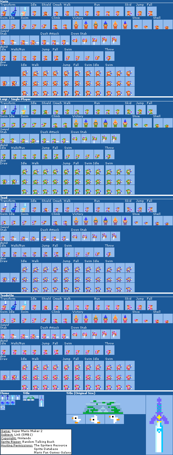 SMB1 Mario Sprite Sheet