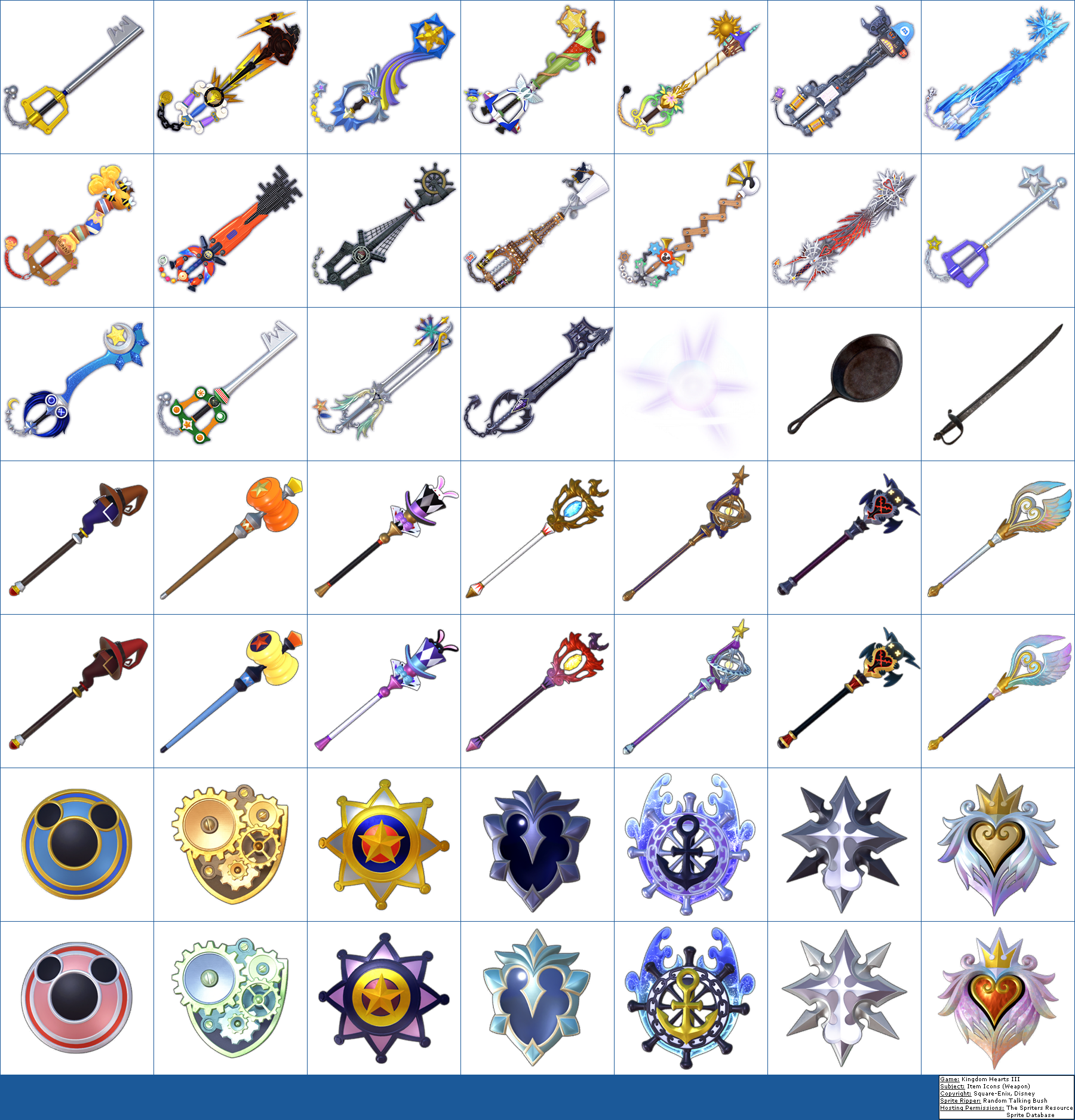 The Spriters Resource - Full Sheet View - Kingdom Hearts 3 - Item Icons ...