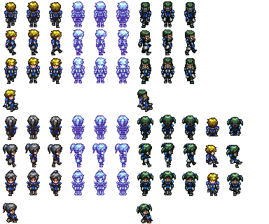 The Spriters Resource - Full Sheet View - CrossCode - Quadroguard Players