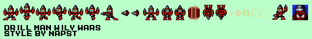 Mega Man Customs - Drill Man (Wily Wars-Style)