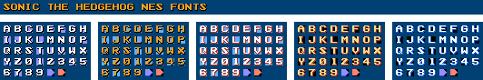 sonic 1 fonts and huds sprites