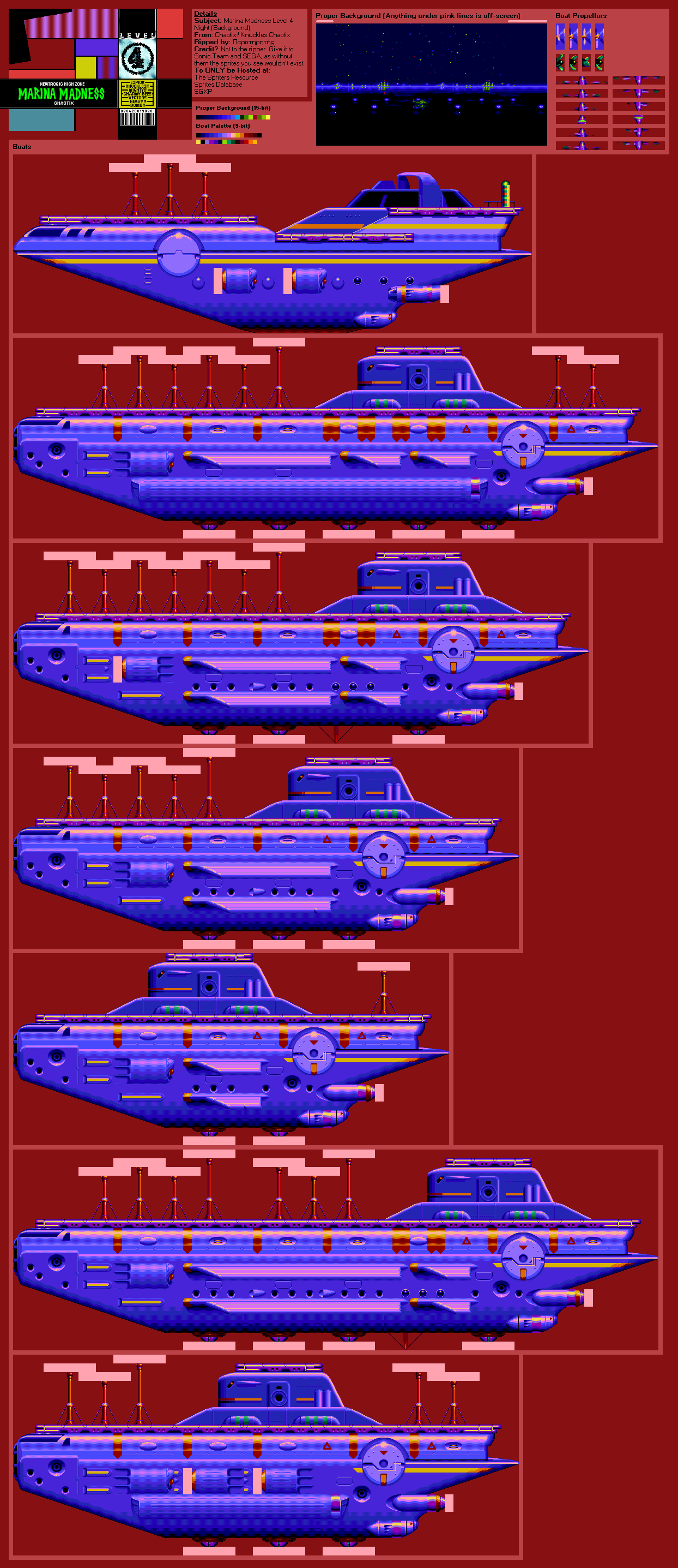 Knuckles' Chaotix (32X) - Marina Madness Level 4 (Night)