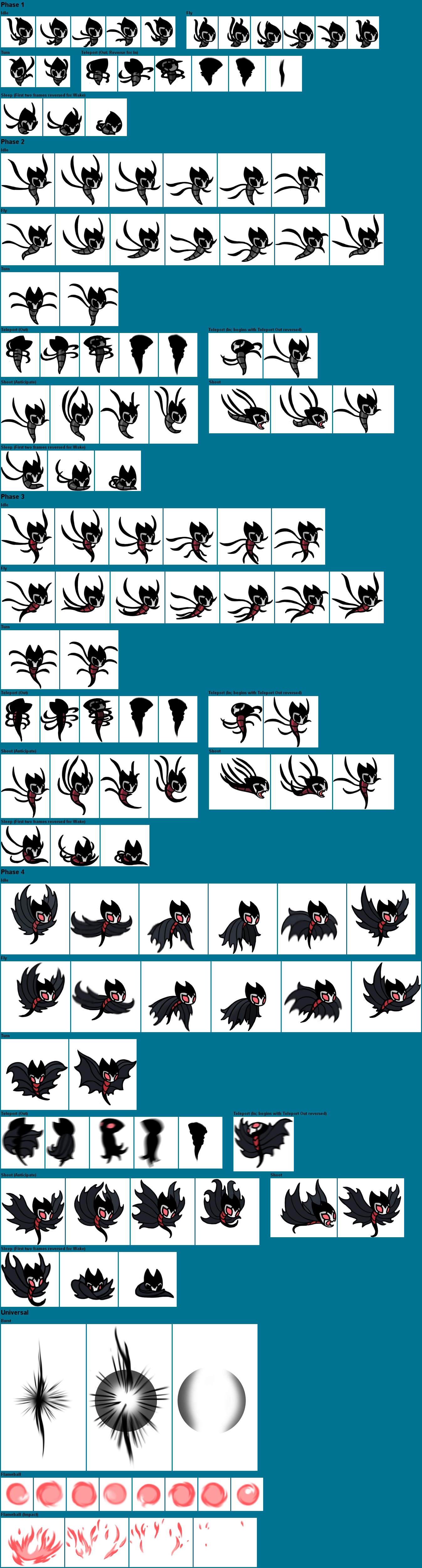 The Spriters Resource Full Sheet View Hollow Knight Grimmchild   134671 