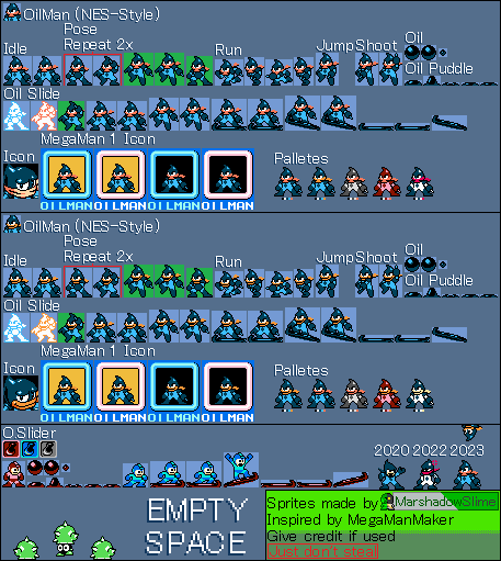 The Spriters Resource Full Sheet View Mega Man Customs Oil Man Mega Man Nes Style