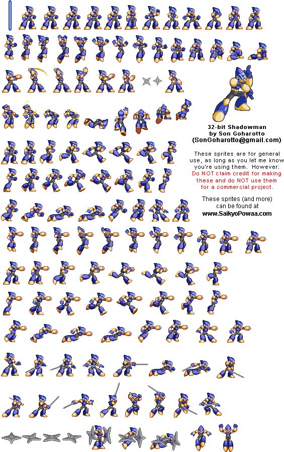 Mega Man Customs - Shadow Man (Mega Man X PS1-Style)