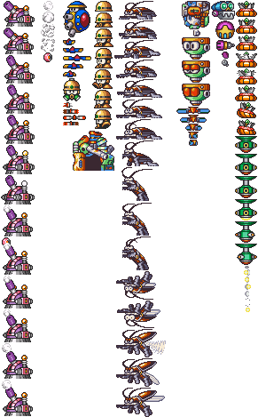 SNES - Mega Man 7 - Junk Man Stage Enemies - The Spriters Resource