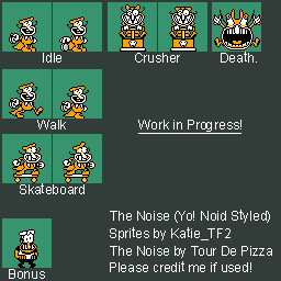 the noise pizza tower sprites