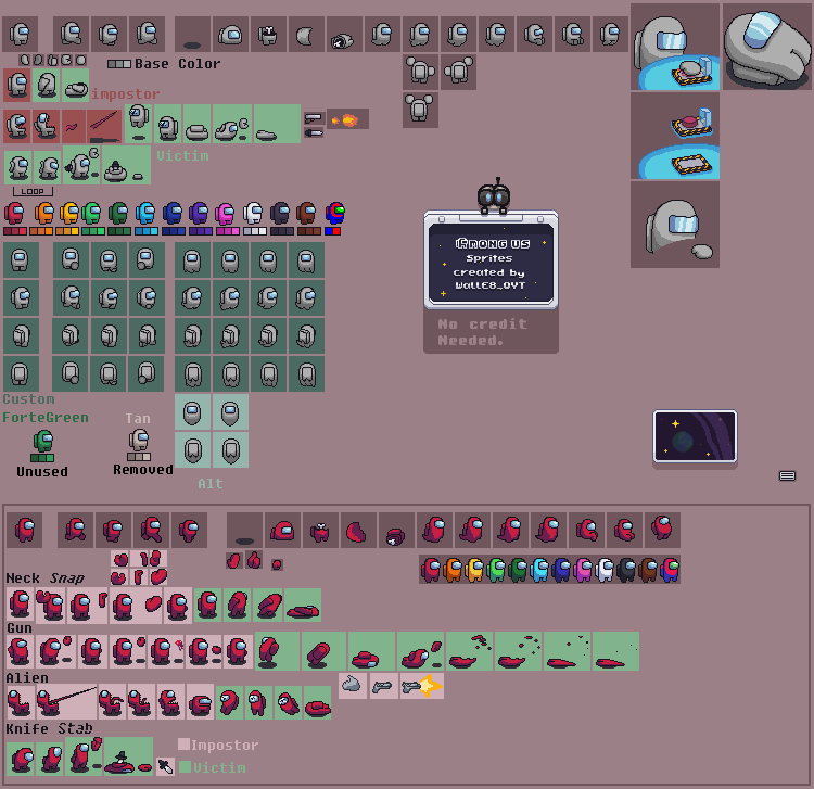 Custom / Edited - Among Us Customs - Crewmate & Impostor - The Spriters ...