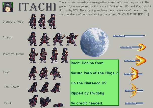 naruto ninja council 3 itachi sprites