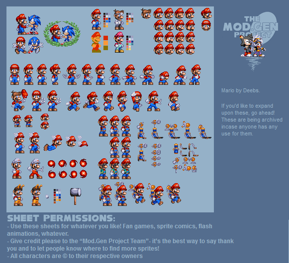 Custom / Edited - Mario Customs - Mario (Mod. Gen-Style) - The Spriters ...