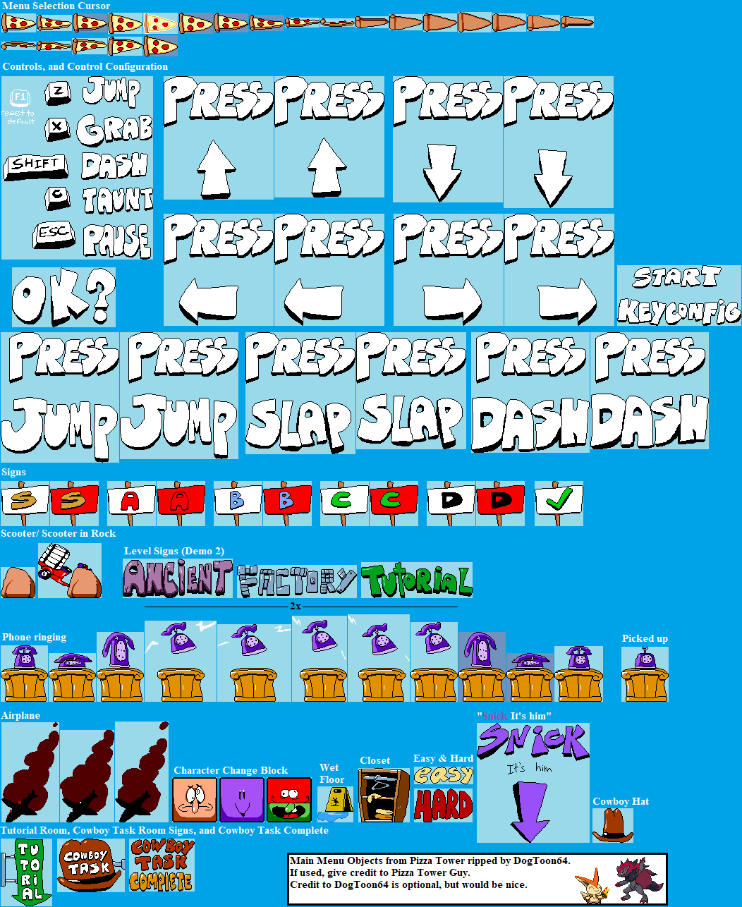 The Spriters Resource - Full Sheet View - Pizza Tower - Peppino's Rank  Screen