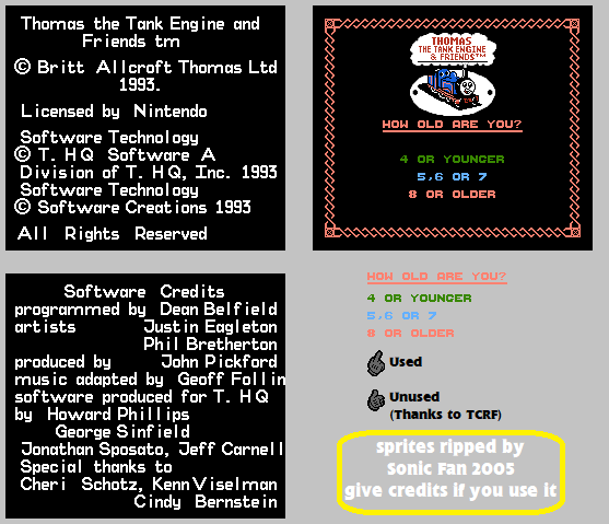 Nes Thomas The Tank Engine And Friends Prototype Title Screen The Spriters Resource