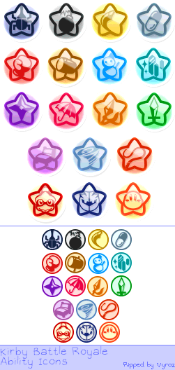 3DS - Kirby Battle Royale - Copy Ability Icons - The Spriters Resource