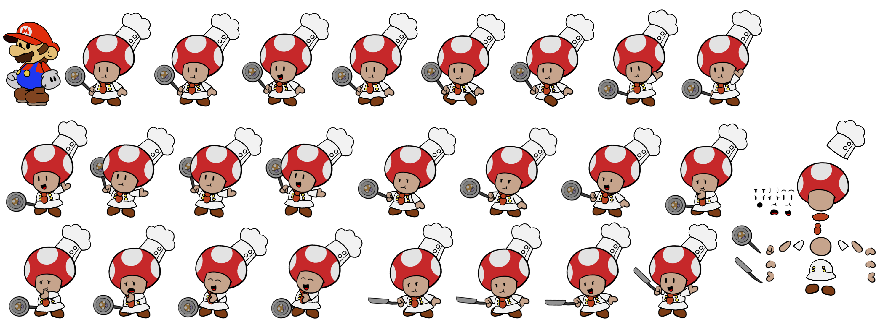 Custom Edited Mario Customs Chef Toad Paper Mario Style The