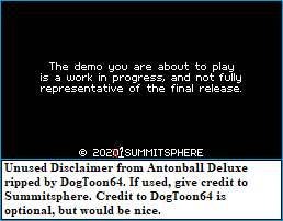 Antonball Deluxe - Unused Disclaimer