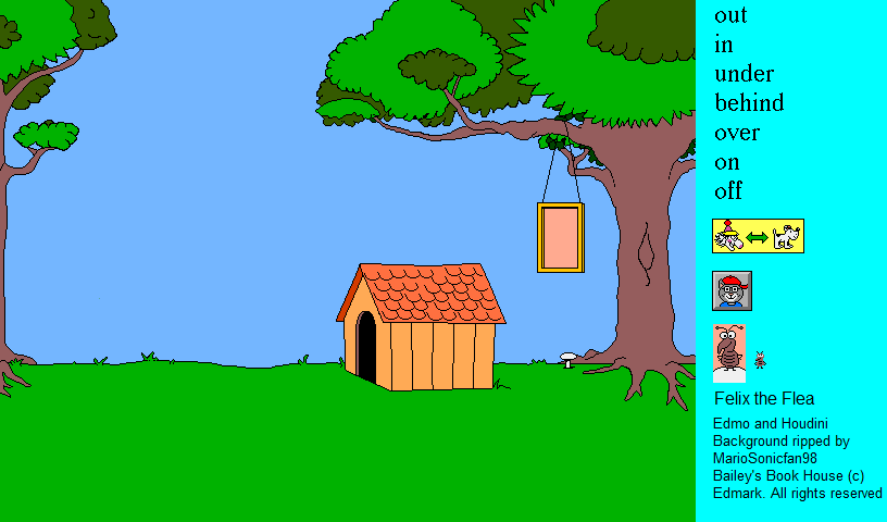 Bailey's Book House - Doghouse Background and Buttons