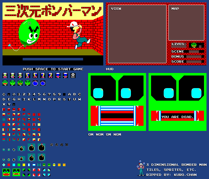 Title Screen, Characters, Items, HUD, Font & Tileset