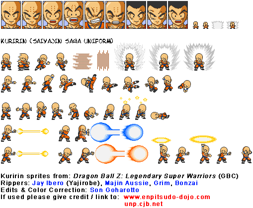 The Spriters Resource - Full Sheet View - Dragon Ball Customs - Krillin ...