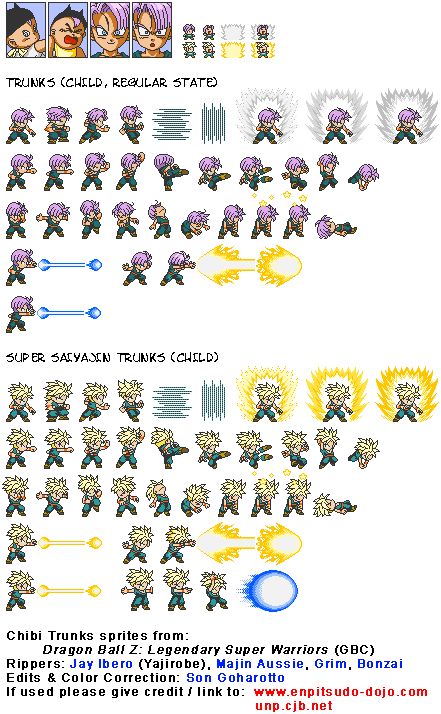 The Spriters Resource - Full Sheet View - Dragon Ball Customs - Trunks ...