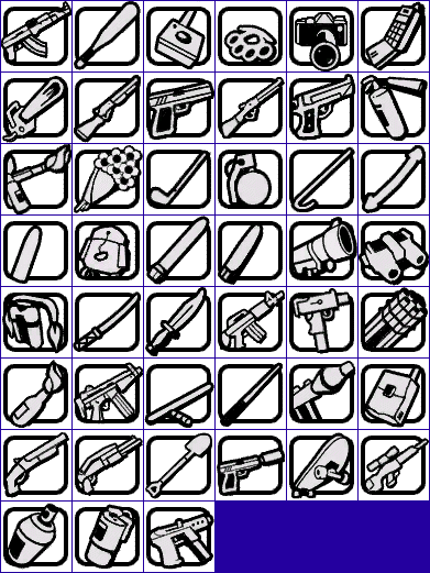 gta sa weapon icons