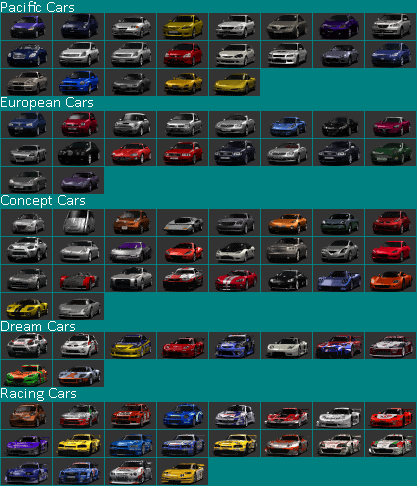Gran Turismo Concept - Car Icons