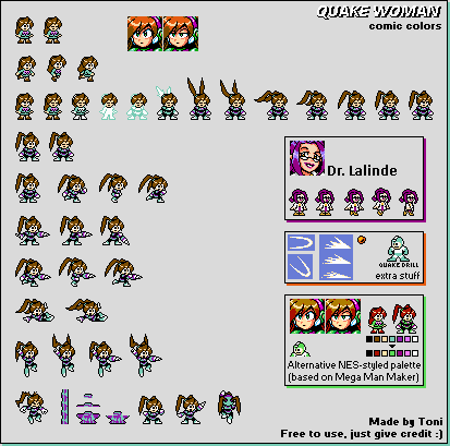Mega Man Customs - Quake Woman and Dr. Lalinde (NES-Style)