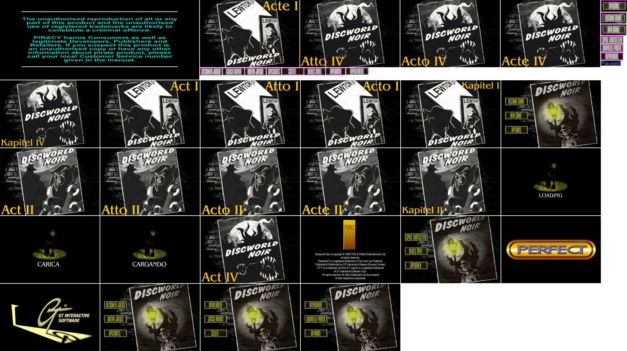 Discworld Noir (PAL) - Title Cards