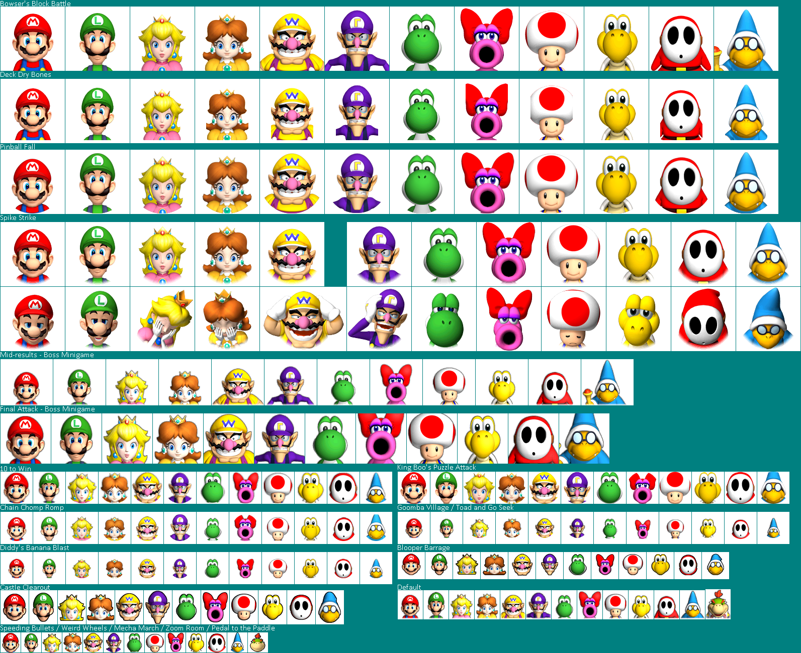 The Spriters Resource Full Sheet View Mario Party 9 In Minigame 3630