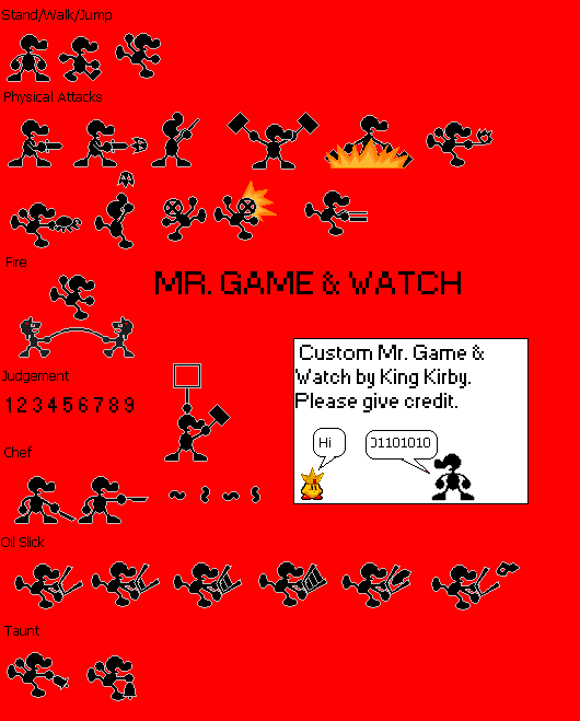 Mr Game And Watch Sprites