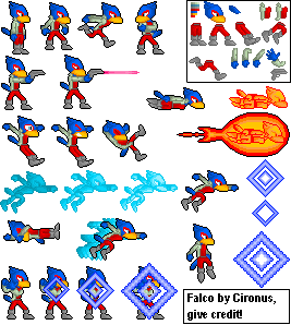 Custom / Edited - Star Fox Customs - Falco - The Spriters Resource