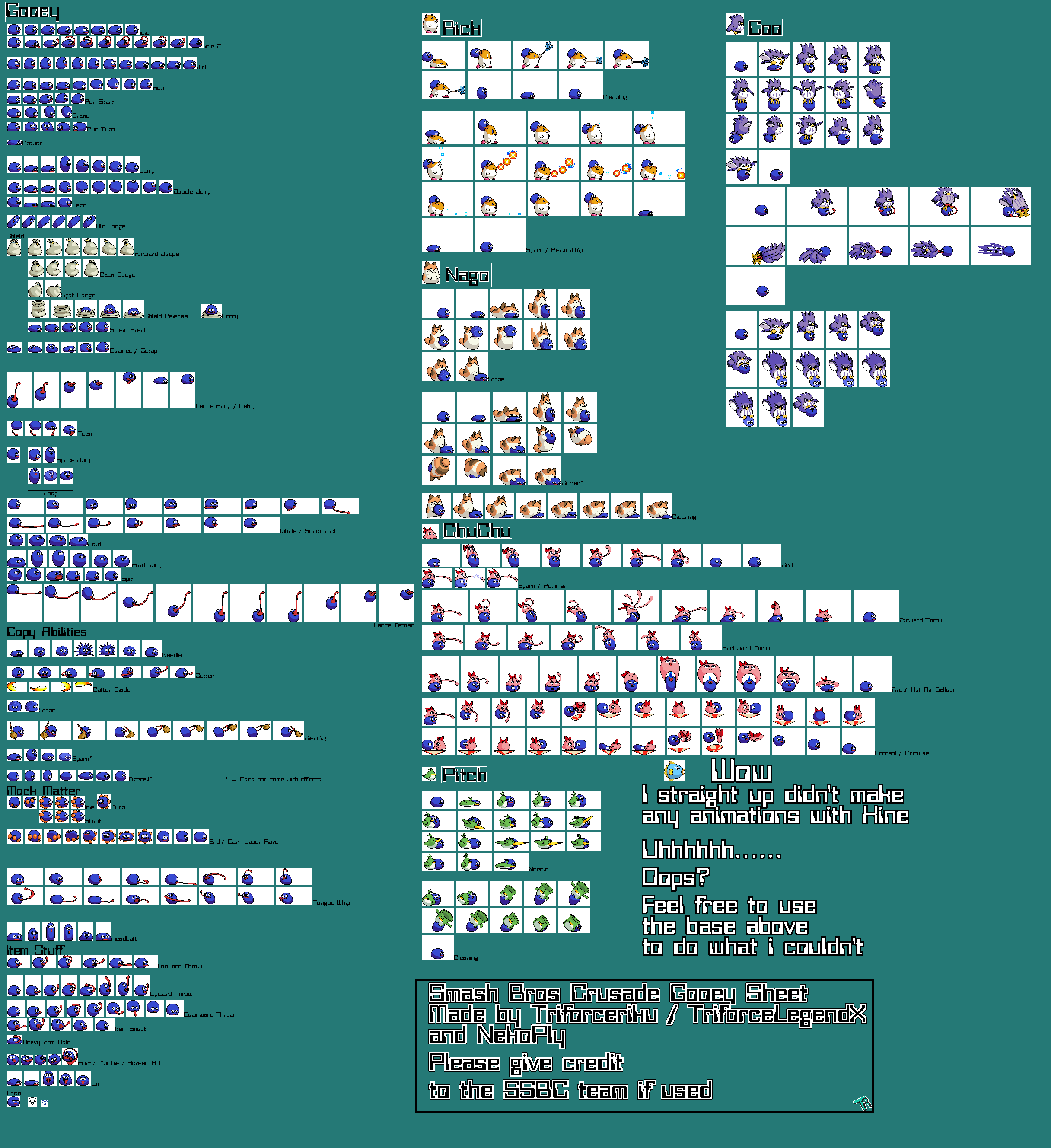 The Spriters Resource - Full Sheet View - Kirby Customs - Gooey