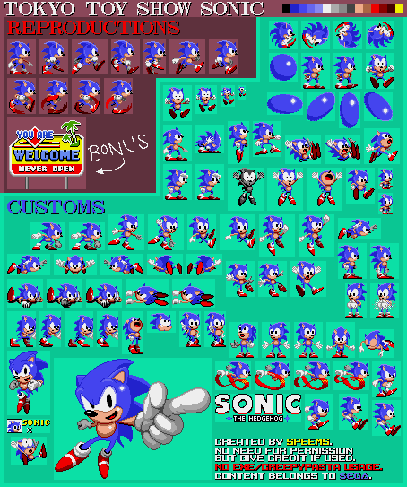 Custom / Edited - Sonic the Hedgehog Customs - Sonic (S1, Tokyo Toy ...