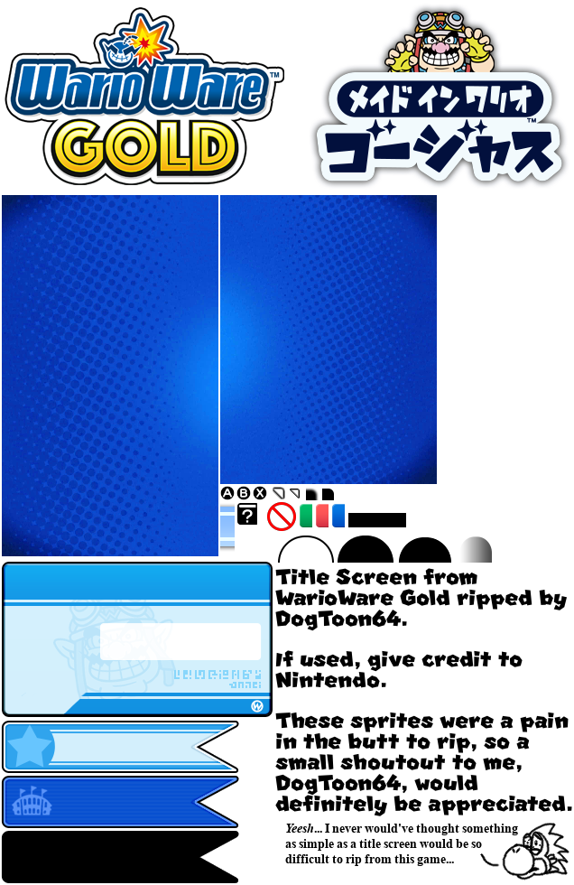 WarioWare Gold - Title Screen