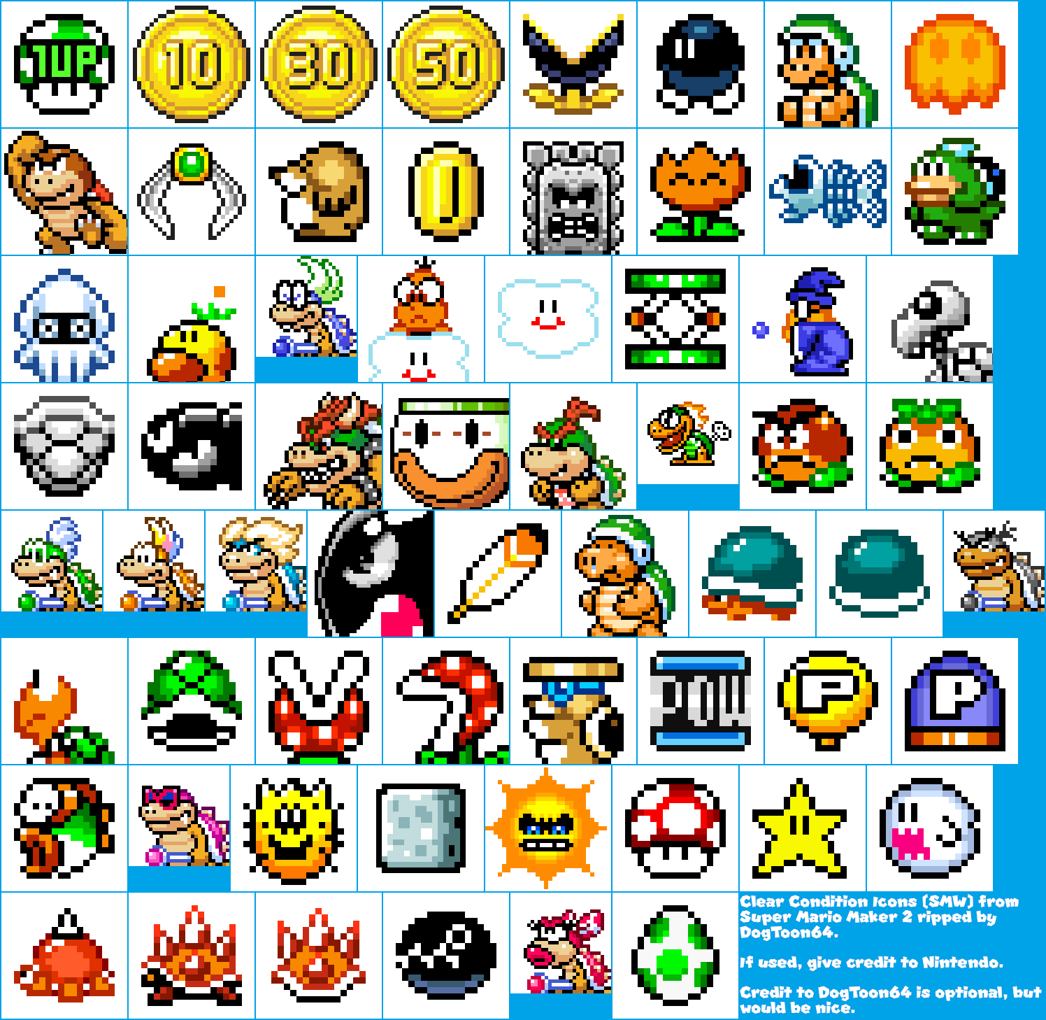 The Spriters Resource - Full Sheet View - Super Mario Maker 2 - Clear ...