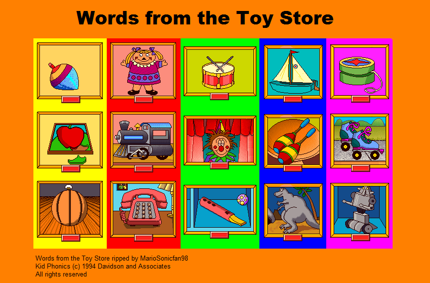 Kid Phonics - Words from the Toy Store