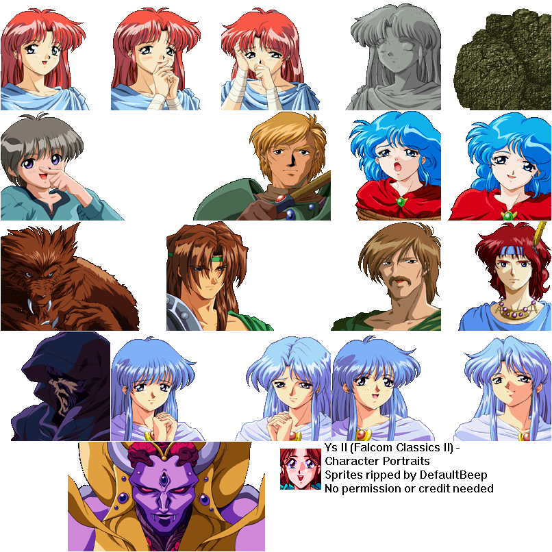 Falcom Classics II (JPN) - Character Portraits