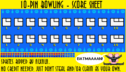 10-Pin Bowling - Score Sheet