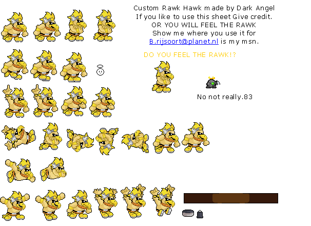 Custom / Edited - Paper Mario Customs - Rawk Hawk - The Spriters Resource