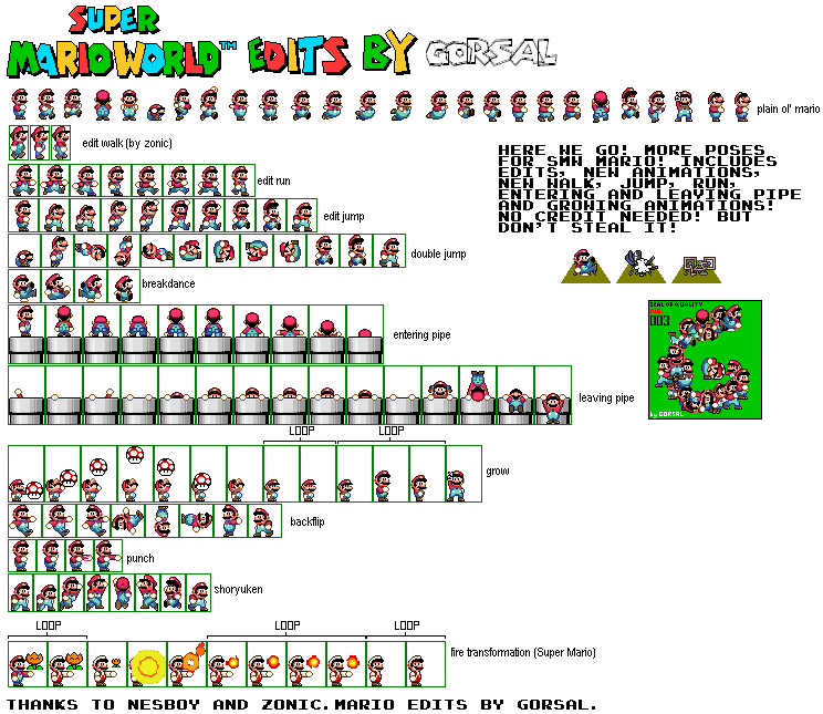 The Spriters Resource Full Sheet View Mario Customs Mario Super Mario World Style Expanded 7697